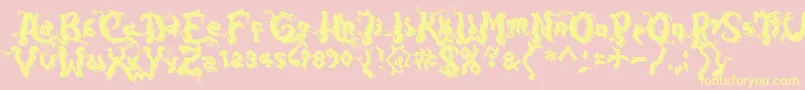 DarkwoodShadow Font – Yellow Fonts on Pink Background