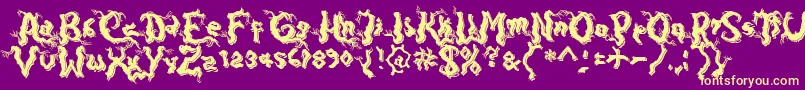 fuente DarkwoodShadow – Fuentes Amarillas Sobre Fondo Morado