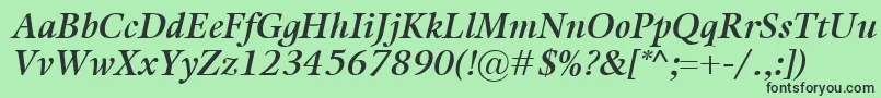 KalixSemiboldItalic Font – Black Fonts on Green Background