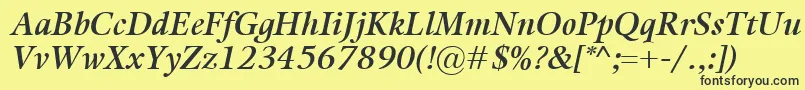 KalixSemiboldItalic Font – Black Fonts on Yellow Background