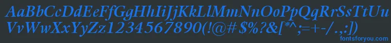 KalixSemiboldItalic Font – Blue Fonts on Black Background