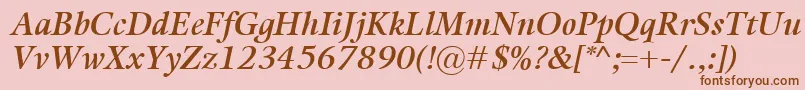 KalixSemiboldItalic Font – Brown Fonts on Pink Background