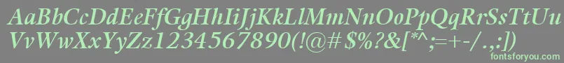 KalixSemiboldItalic Font – Green Fonts on Gray Background