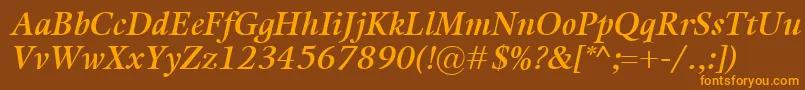 KalixSemiboldItalic Font – Orange Fonts on Brown Background