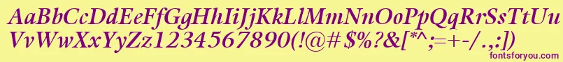 KalixSemiboldItalic Font – Purple Fonts on Yellow Background