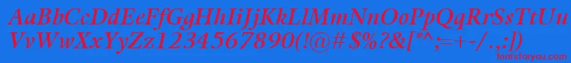 KalixSemiboldItalic Font – Red Fonts on Blue Background