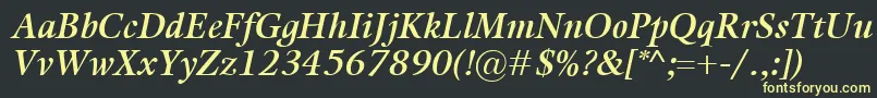 KalixSemiboldItalic Font – Yellow Fonts on Black Background