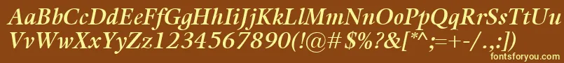 KalixSemiboldItalic Font – Yellow Fonts on Brown Background