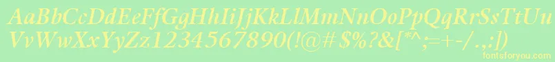 KalixSemiboldItalic Font – Yellow Fonts on Green Background