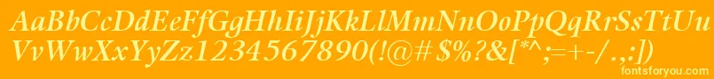 KalixSemiboldItalic Font – Yellow Fonts on Orange Background