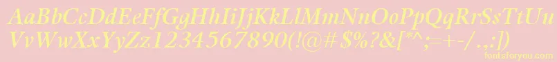 KalixSemiboldItalic Font – Yellow Fonts on Pink Background