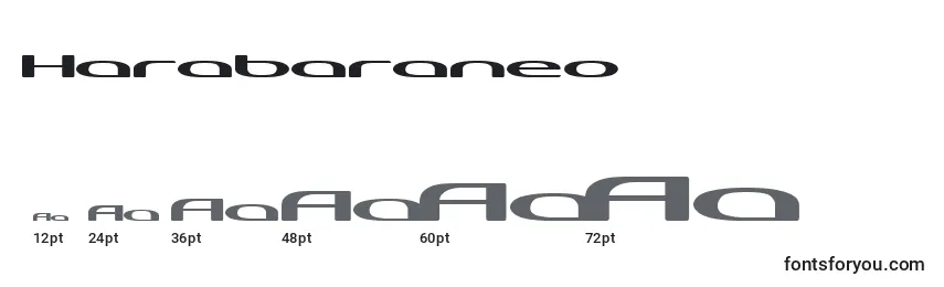 Размеры шрифта Harabaraneo