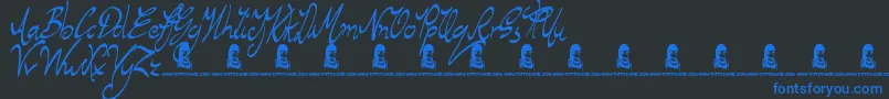 RegentWay Font – Blue Fonts on Black Background