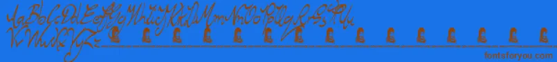 RegentWay Font – Brown Fonts on Blue Background