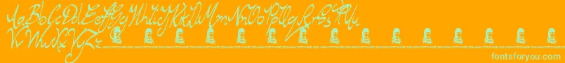 RegentWay Font – Green Fonts on Orange Background