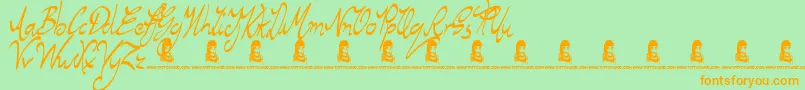 RegentWay Font – Orange Fonts on Green Background