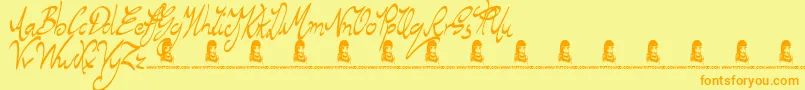 RegentWay Font – Orange Fonts on Yellow Background