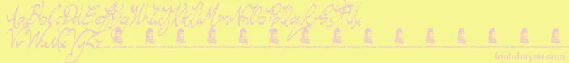 RegentWay Font – Pink Fonts on Yellow Background