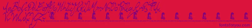 RegentWay Font – Purple Fonts on Red Background