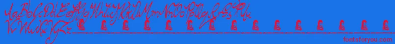 RegentWay Font – Red Fonts on Blue Background