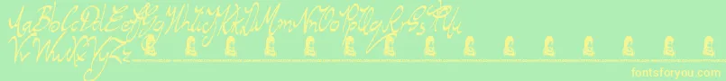 RegentWay Font – Yellow Fonts on Green Background