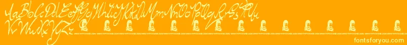 RegentWay Font – Yellow Fonts on Orange Background