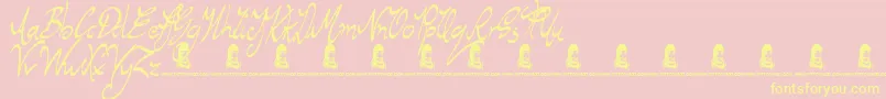 RegentWay Font – Yellow Fonts on Pink Background