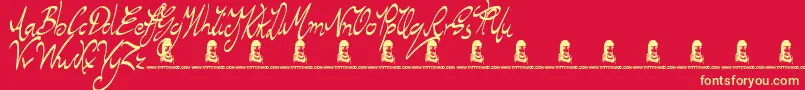 RegentWay Font – Yellow Fonts on Red Background