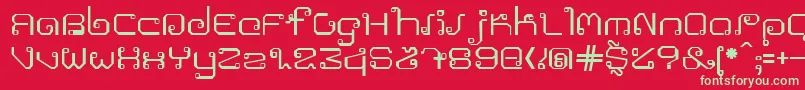 フォントKhmer – 赤い背景に緑の文字