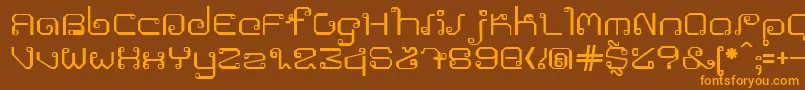 Khmer-fontti – oranssit fontit ruskealla taustalla