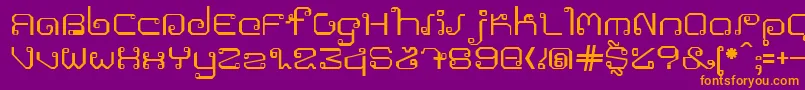 Fonte Khmer – fontes laranjas em um fundo violeta