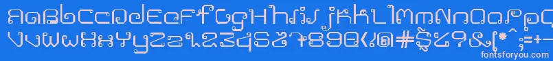 フォントKhmer – ピンクの文字、青い背景