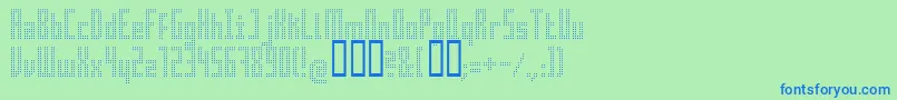 Superair-Schriftart – Blaue Schriften auf grünem Hintergrund