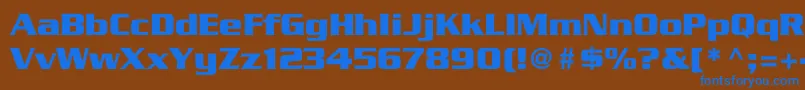 TrekGeneration1-Schriftart – Blaue Schriften auf braunem Hintergrund