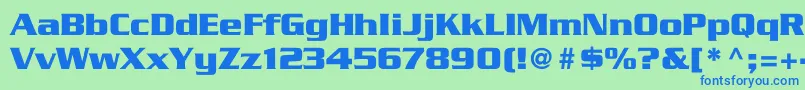 Шрифт TrekGeneration1 – синие шрифты на зелёном фоне