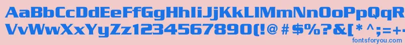 TrekGeneration1-Schriftart – Blaue Schriften auf rosa Hintergrund