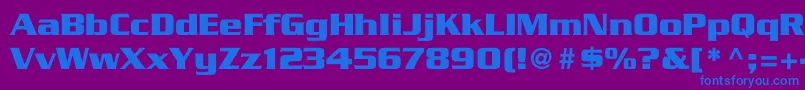 フォントTrekGeneration1 – 紫色の背景に青い文字