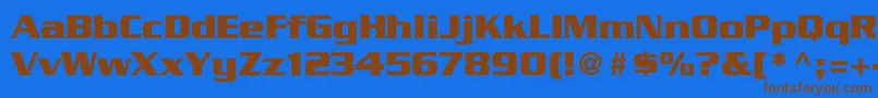 TrekGeneration1-fontti – ruskeat fontit sinisellä taustalla