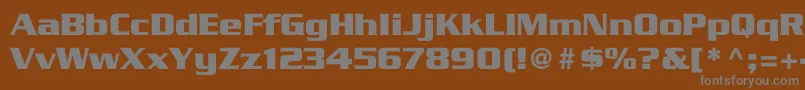 TrekGeneration1-fontti – harmaat kirjasimet ruskealla taustalla