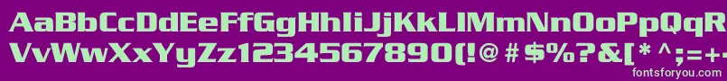 TrekGeneration1 Font – Green Fonts on Purple Background