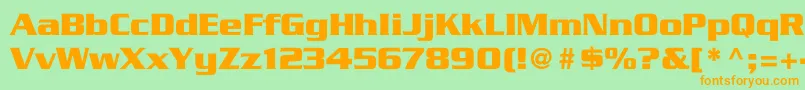 Czcionka TrekGeneration1 – pomarańczowe czcionki na zielonym tle