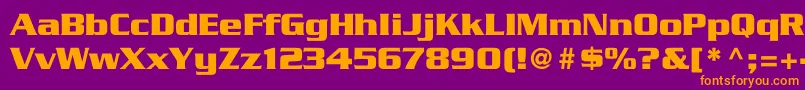 TrekGeneration1-fontti – oranssit fontit violetilla taustalla