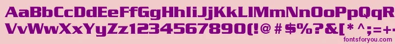 TrekGeneration1-fontti – violetit fontit vaaleanpunaisella taustalla