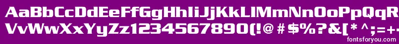 TrekGeneration1-fontti – valkoiset fontit violetilla taustalla