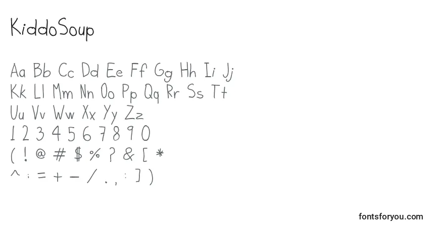 Czcionka KiddoSoup – alfabet, cyfry, specjalne znaki