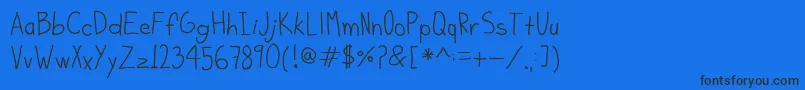 KiddoSoup Font – Black Fonts on Blue Background