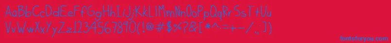 KiddoSoup Font – Blue Fonts on Red Background