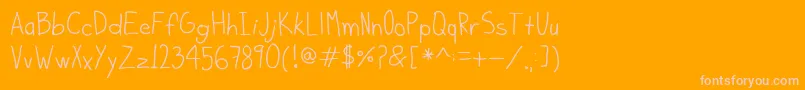 KiddoSoup-Schriftart – Rosa Schriften auf orangefarbenem Hintergrund