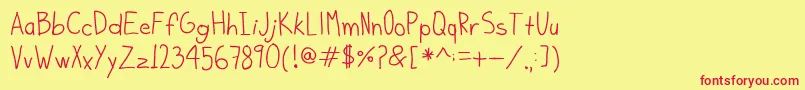 fuente KiddoSoup – Fuentes Rojas Sobre Fondo Amarillo