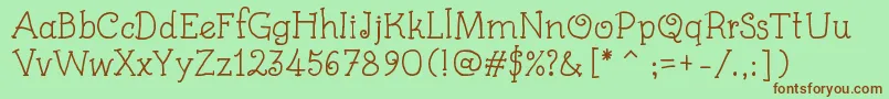 KidsBook Font – Brown Fonts on Green Background